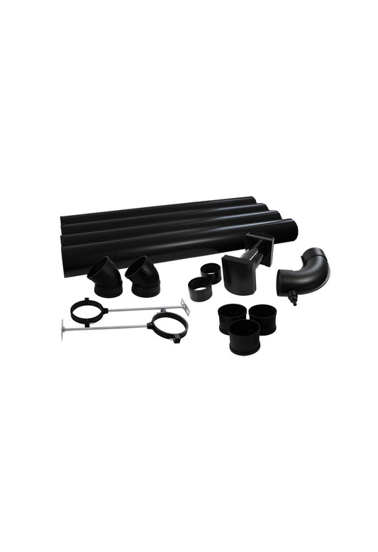 Komplett 110 mm ventilationsrörspaket 4m svart